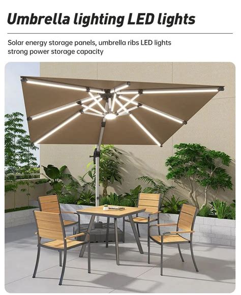 outsunny parasol|Outsunny 10ft Solar LED Cantilever Patio Umbrella, Aluminum .